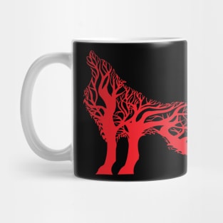 Wolf tree blend cute cool colorful Mug